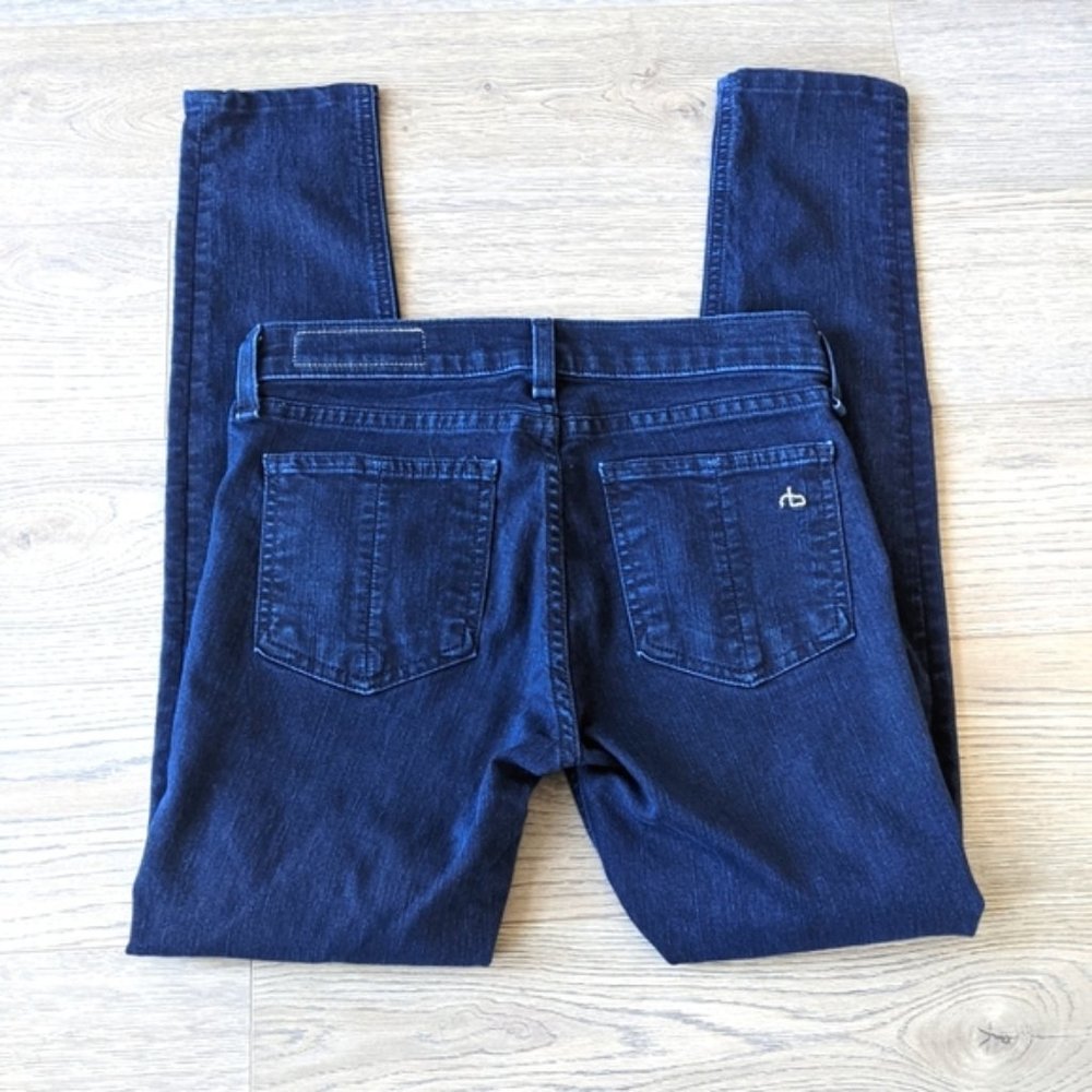 RAG & BONE / DARK INDIGO BLUE DENIM SKINNY JEANS / SIZE 25